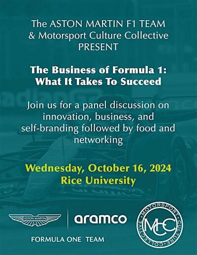 The Business of Formula 1: What It Takes To Succeed with AMF1 & MCC | Rice University