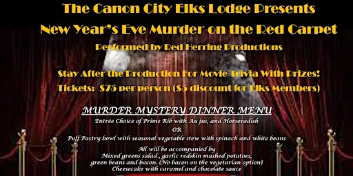 NEW YEARS EVE MURDER MYSTERY DINNER | Elks Lodge