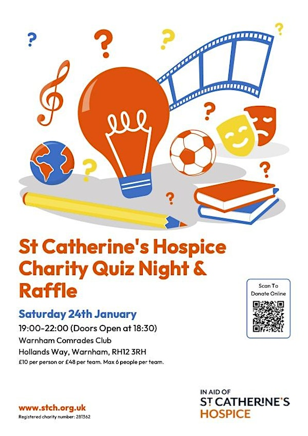 St Catherine's Hospice Charity Quiz Night & Raffle at Warnham Comrades Club | Warnham Comrades Club