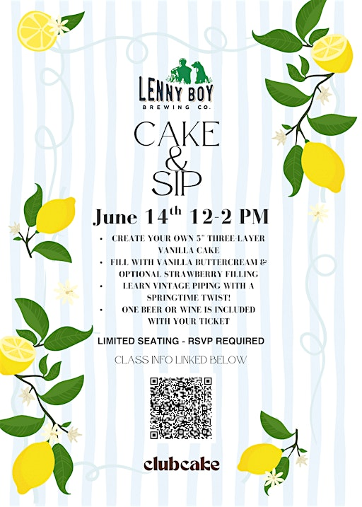 Club Cake x Lenny Boy Cake & Sip | Lenny Boy Brewing