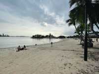 Festive walk by the beach at Sentosa Island