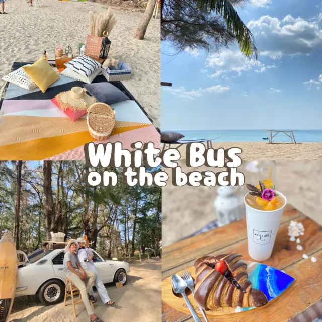 White Bus on the beach  