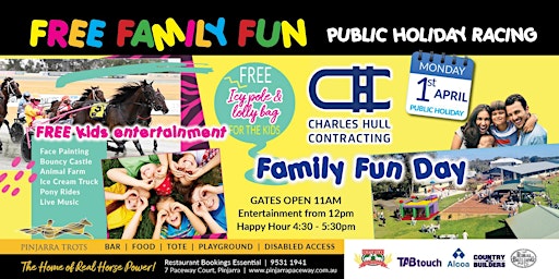 Charles Hull Contracting FREE Family Fun Day - Pinjarra Trots | Pinjarra Harness Racing Club Inc.