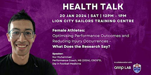 Optimising Performance Outcomes and Reducing Injury Occurrences | Mattar Road, Lion City Sailors Training Centre, Singapore, Study room 2