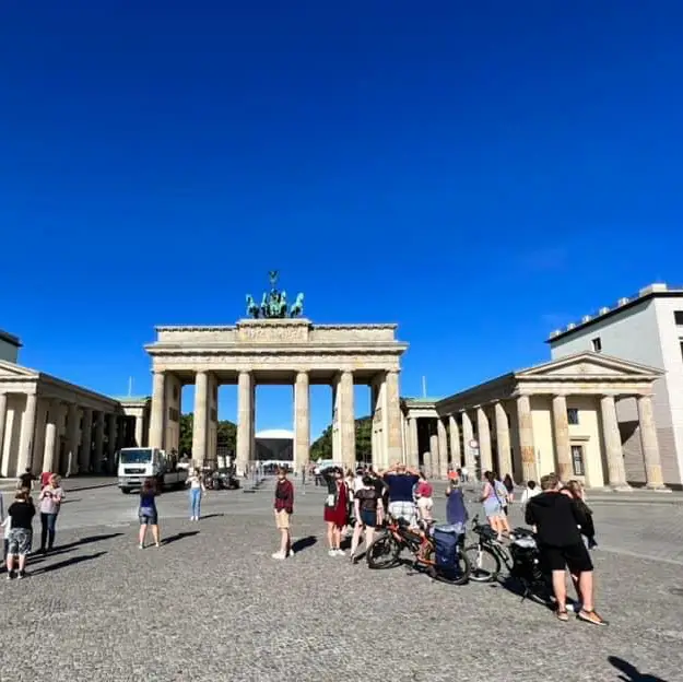 Walking through Brandenburg Gate 