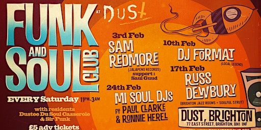 Funk and Soul Club Brighton with Sam Redmore | DUST, 77 East St, Brighton and Hove, Brighton, Brighton and Hove BN1 1NF, UK