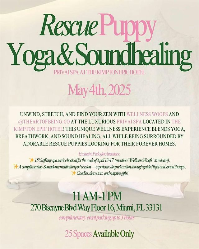 Rescue Puppy Yoga & Sound Healing at Kimpton EPIC Hotel | Kimpton EPIC Hotel