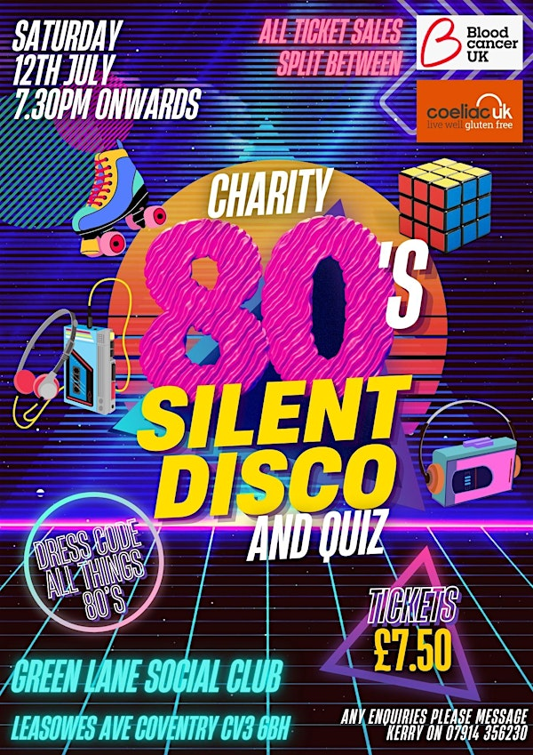 Charity 80's Silent Disco and Quiz | Green Lane Ex-Services Club