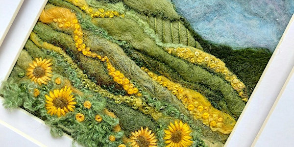 Felted & Embroidered Sunflower Landscapes Picture | Bayston Hill Memorial Hall