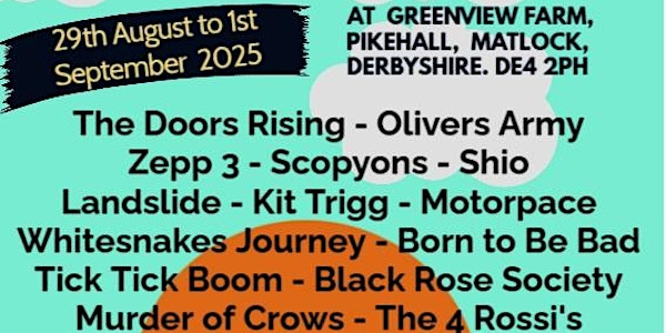 Rock the Peaks 2025 - 29th August to 1st September, Derbyshire. DE4 2PH. | Mouldridge Lane