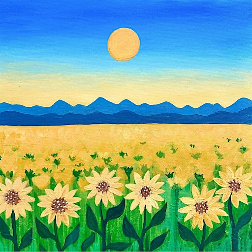 Sip & Paint at Miro Lounge, The Paintworks, Bristol - "Sunflower Field" | Miro Lounge