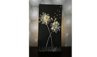 Wishing Flower Crushed Glass Canvas w lights Paint & Sip Art Class Akron | P.F. Chang's