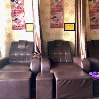 Relaxing at  spa and massage shop in town