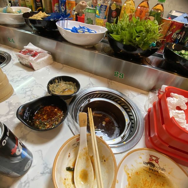 ชาบูหม่าล่าสายพาน เริ่มไม้ละ 5 บาท เปิดใหม่🔥