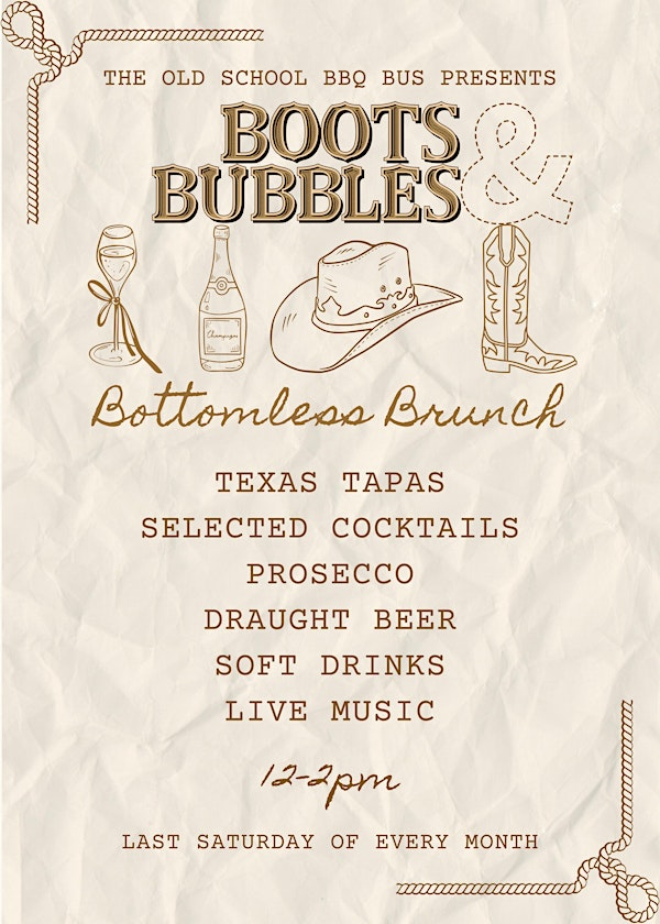 Boots & Bubbles Bottomless Brunch | The Old School BBQ Bus