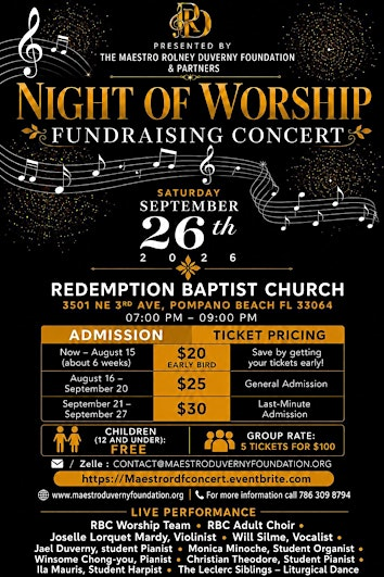 Fundraising Concert: Music Scholarships & Redemption Hope Center Orphanage | Redemption Baptist Church