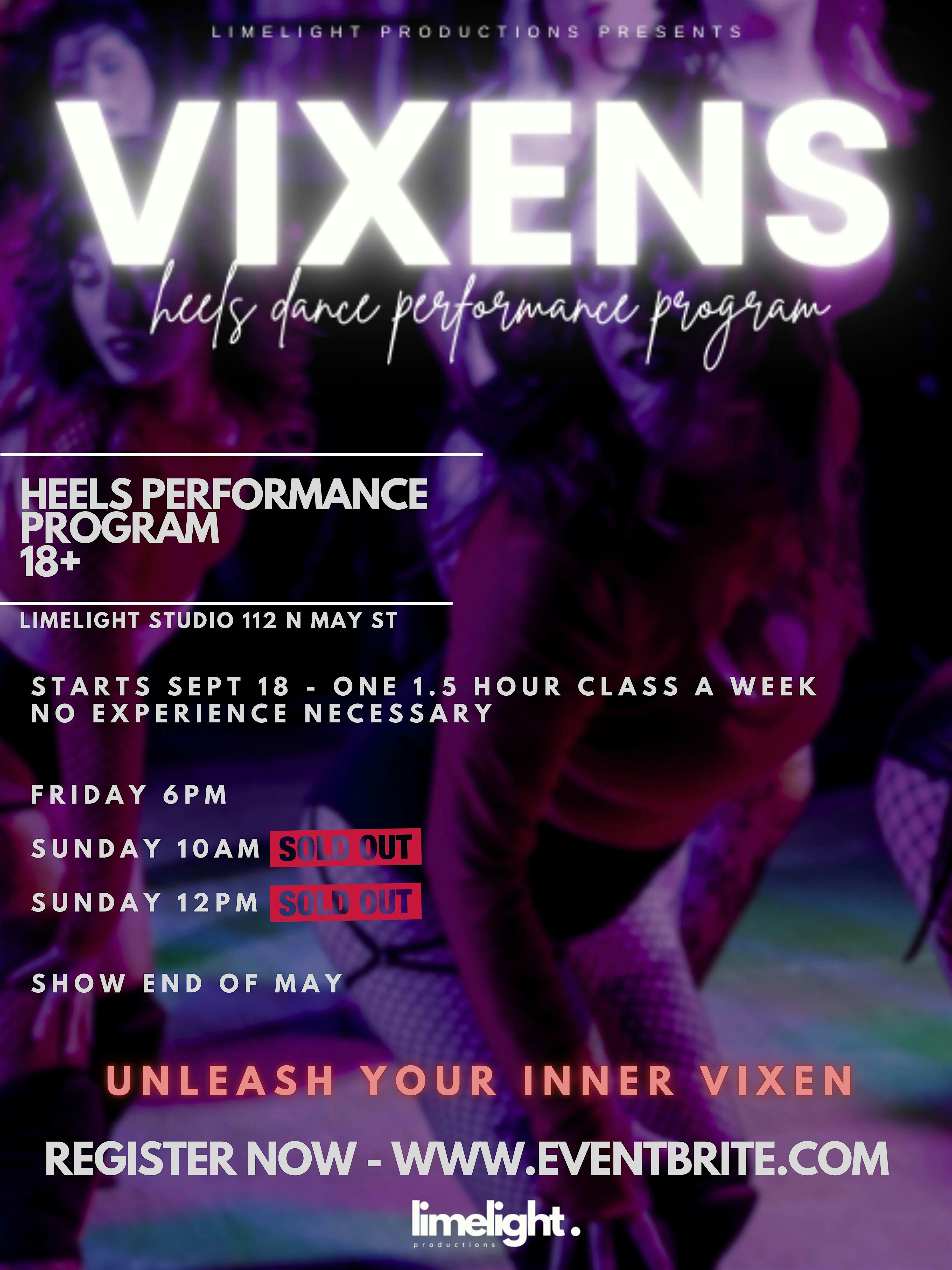 VIXENS - TERM 1 - FRIDAY 6PM CLASS | 112 May St N