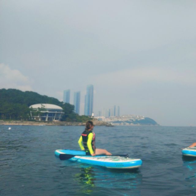 더베이 101에서 패들보드 즐기기