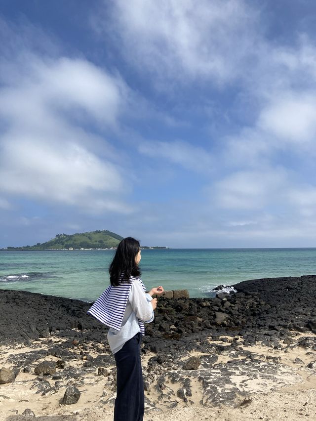 제주 서쪽 푸른바다가 예술인,협재 해수욕장