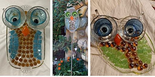 Upcycled Glass Garden Owl - Northville | 801 Griswold St