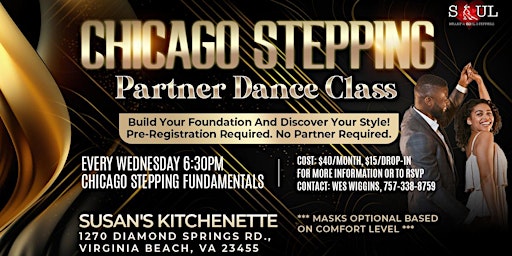 Chicago Stepping Partner Dance Class - Virginia Beach (No Partner Required) | Susan's Kitchenette Filipino