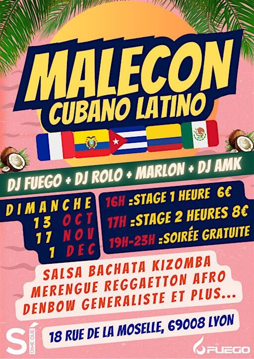 MALECON CUBANO LATINO Dj Fuego + Dj Rolo + Dj AMK + Marlon = Fiesta Latina | Dime Que Si
