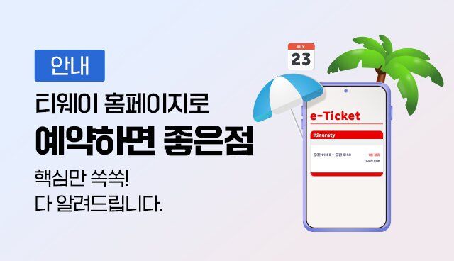 티웨이 홈페이지에서 예약하면 좋은점 | 대한민국