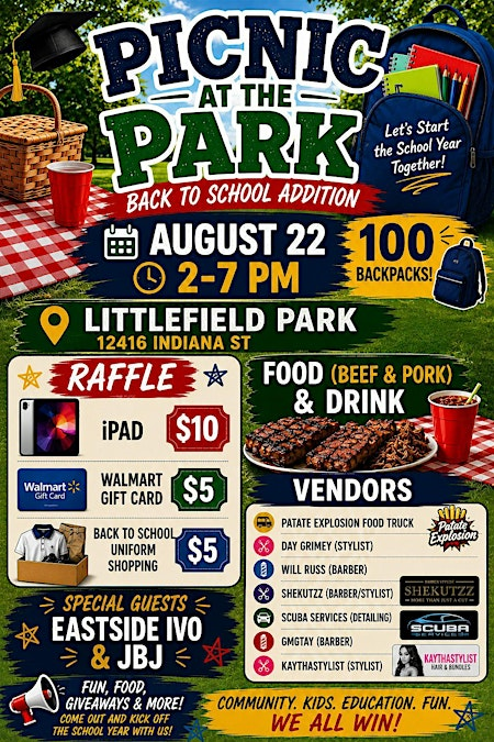 Picnic at the park (back to school addition) | 12416 Indiana St