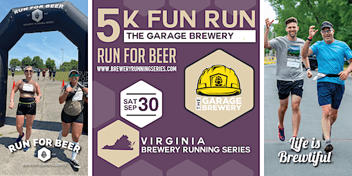 5k Beer Run x The Garage Brewery | 2023 VA Brewery Running Series (Chesapeake) | The Garage Brewery
