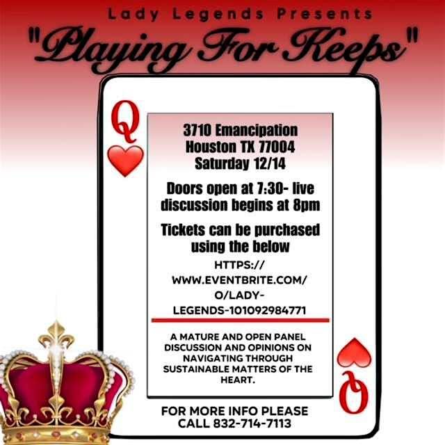 PLAYING FOR KEEPS -REAL TALK ON LASTING LOVE | 3710 Emancipation Ave