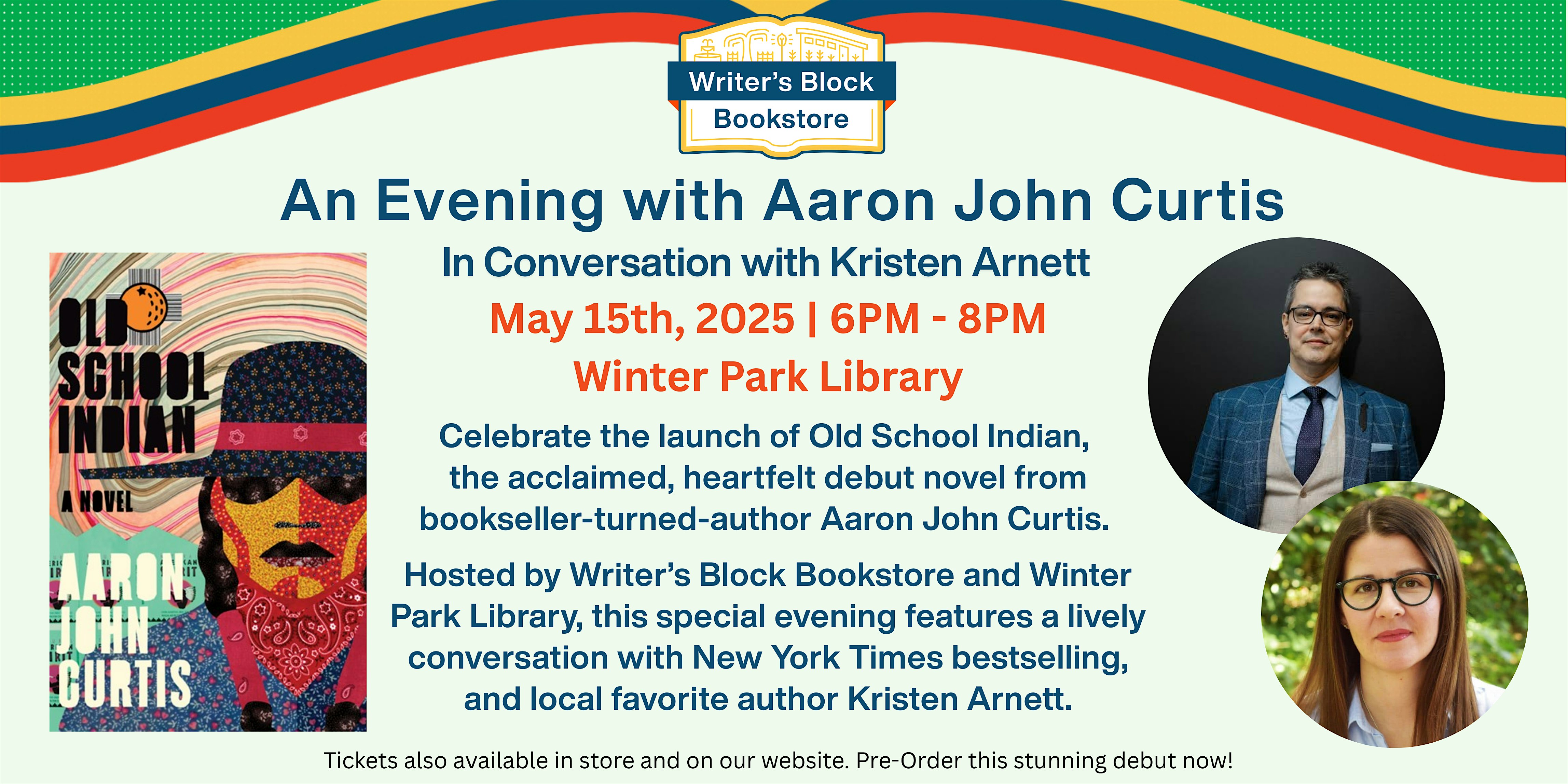 Rising Debut Author Aaron John Curtis in Conversation with Kristen Arnett! | Winter Park Library, Edyth Bush Theatre