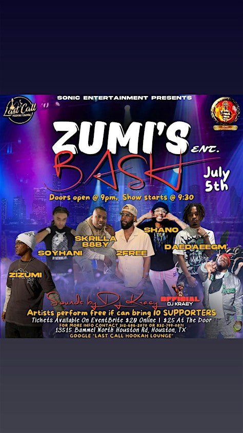 Zumi’s Ent. Bash | 13515 Bammel North Houston Rd