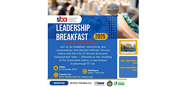 Scarborough Business Association Leadership Breakfast | Toronto Zoo