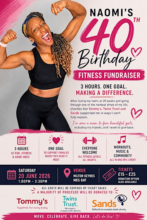 Naomi’s 40th Birthday Fitness Fundraiser | Shenley Leisure Centre