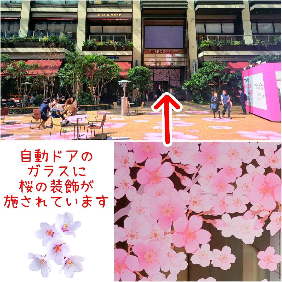桜の装飾が素敵な広場 コレド室町テラス 大屋根広場 Sakura装飾 Trip Com 東京の旅のブログ