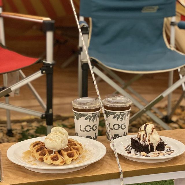 🏕☕️ 캠핑장 컨셉의 팔당 카페, 로그 ☕️🏕