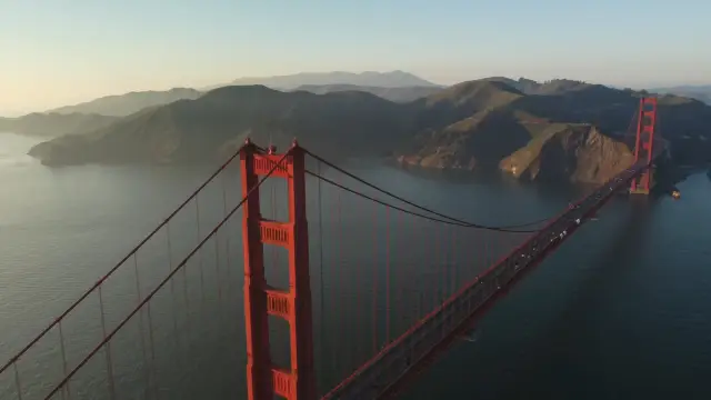 Incredible aerial view of Golden Gate Bridge