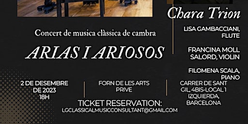 ARIAS Y ARIOSOS CONCIERTO DE MUSICA CLASICA CON TRIO DE CAMARA "CHARA TRION | El forn de les Arts