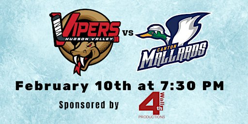 HUDSON VALLEY VIPERS vs NORFOLK MALLARDS | McCann Ice Arena, Civic Center Plaza, Poughkeepsie, NY, USA