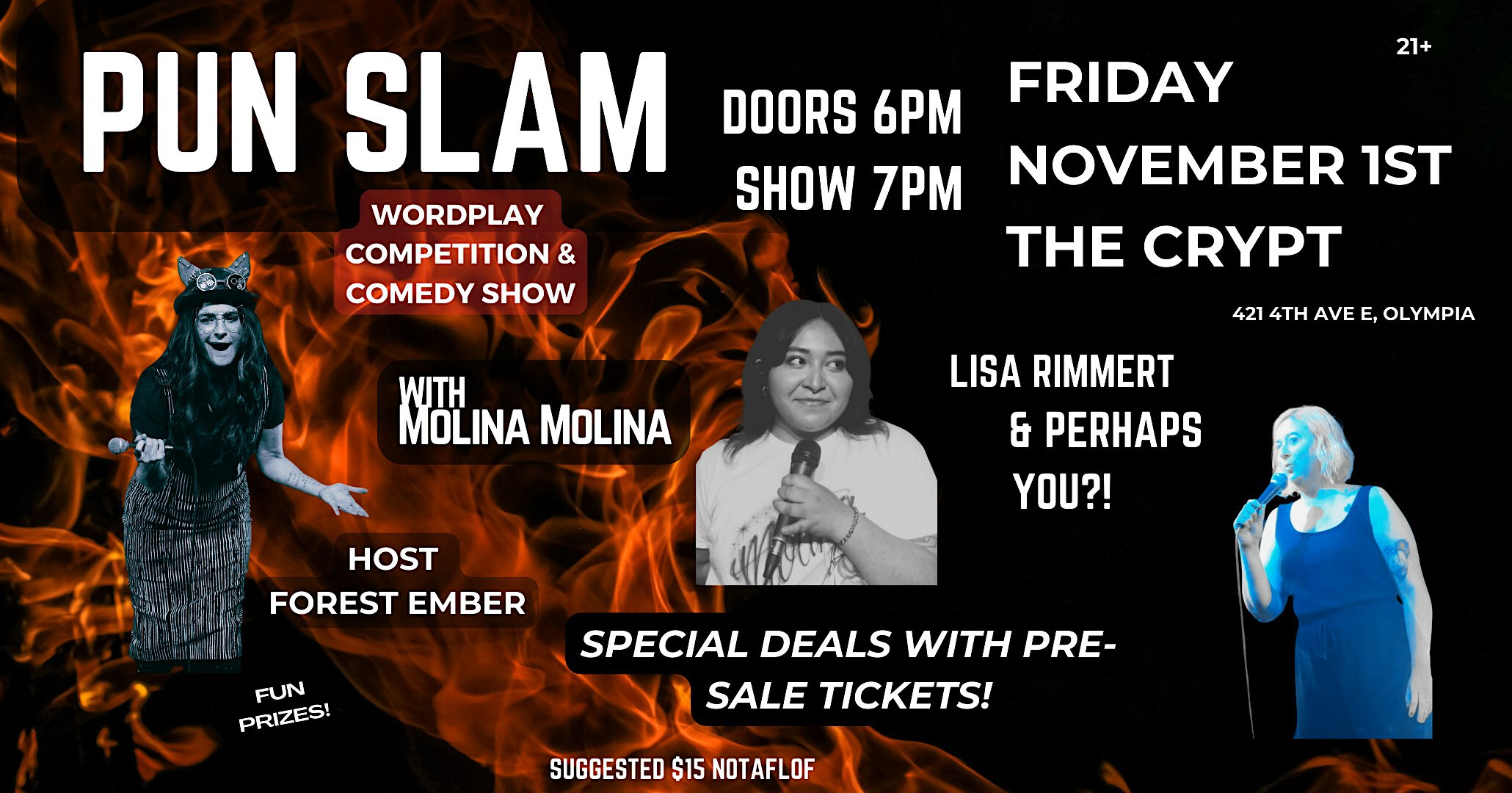 Fun Intended Pun Slam - wordplay competition and comedy show! In Olympia! | Cryptatropa Bar