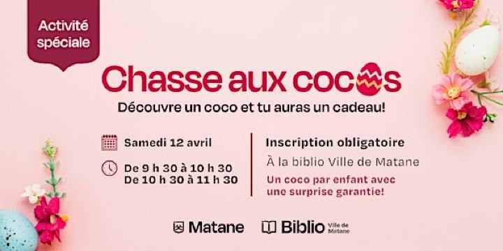 Chasse aux cocos à la biblio | Bibliothèque municipale de Matane