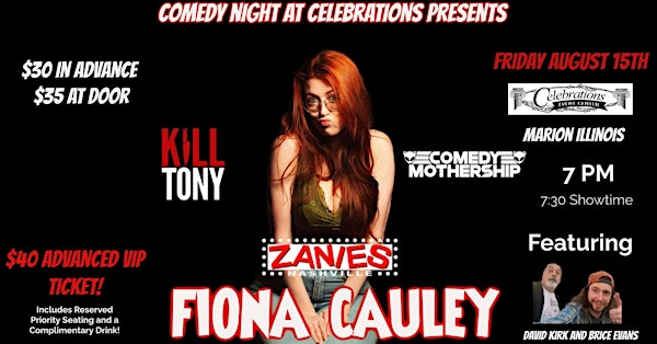 Comedy Night at Celebrations Presents Fiona Cauley | Celebrations Event Center