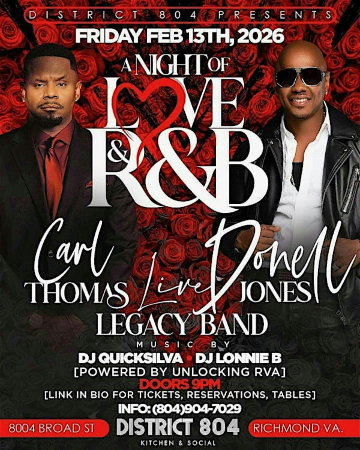 District 804 Presents: A Night of Love + R&B w/Donell Jones +  Carl Thomas | District 804