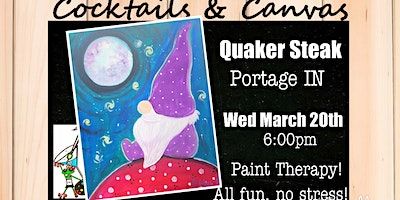 "Moonlit Gnome" Cocktails and Canvas Painting Art Event | Quaker Steak & Lube