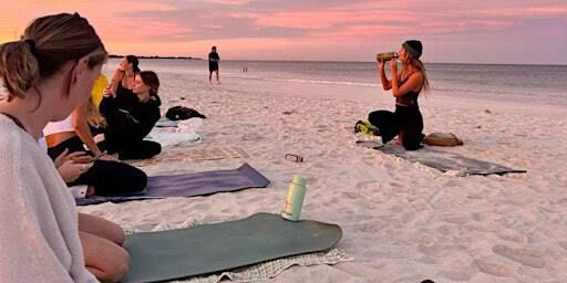 Friends On Purpose: Beach Sunset Pilates | SOBO hatha shadow rock yoga ashram