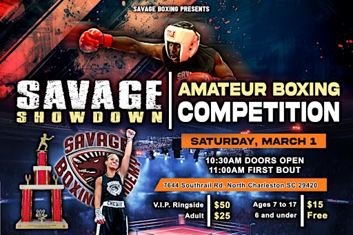 Savage Showdown - Amateur USA Boxing Event | Savage Boxing Academy, Southrail Road, North Charleston, SC, USA