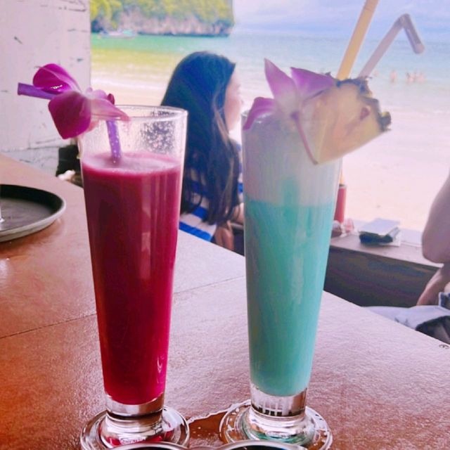 Beautiful view café at the Railay beach. 