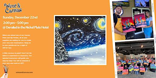 Fishers Paint Party – Winter Starry Night | Derailed at Hotel Nickel Plate