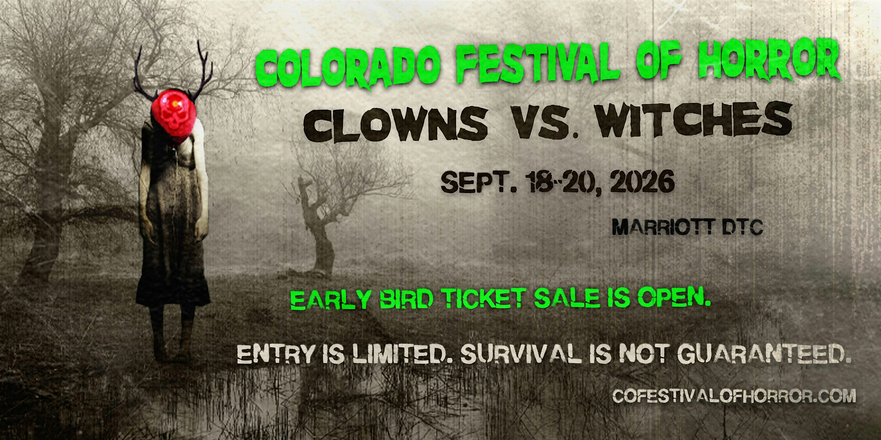 Colorado Festival of Horror 2026: Clowns vs. Witches | Denver Marriott Tech Center