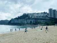 Beautiful beach, even during rainy day